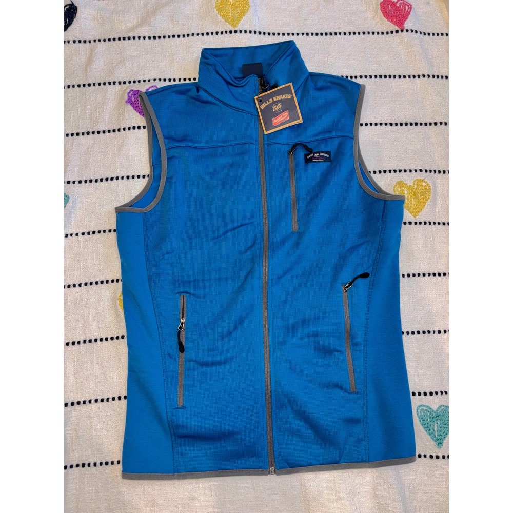 Bills‎ Khakis Turquoise Grid Fleece Full Zip Vest Mens Medium
